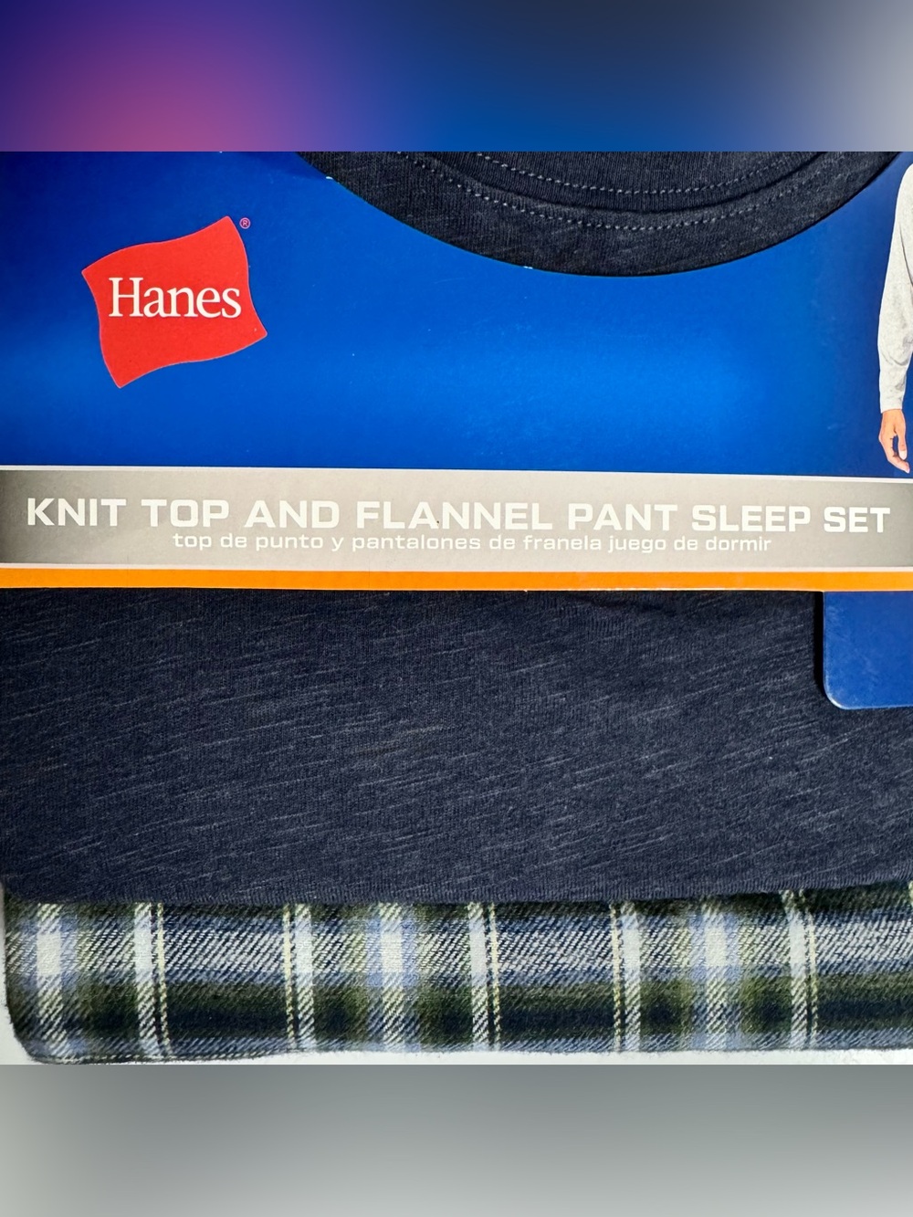 Hanes Crewneck Flannel Sleep Set Pajamas Men’s Pajama Set Plaid NWT - Picture 3 of 9